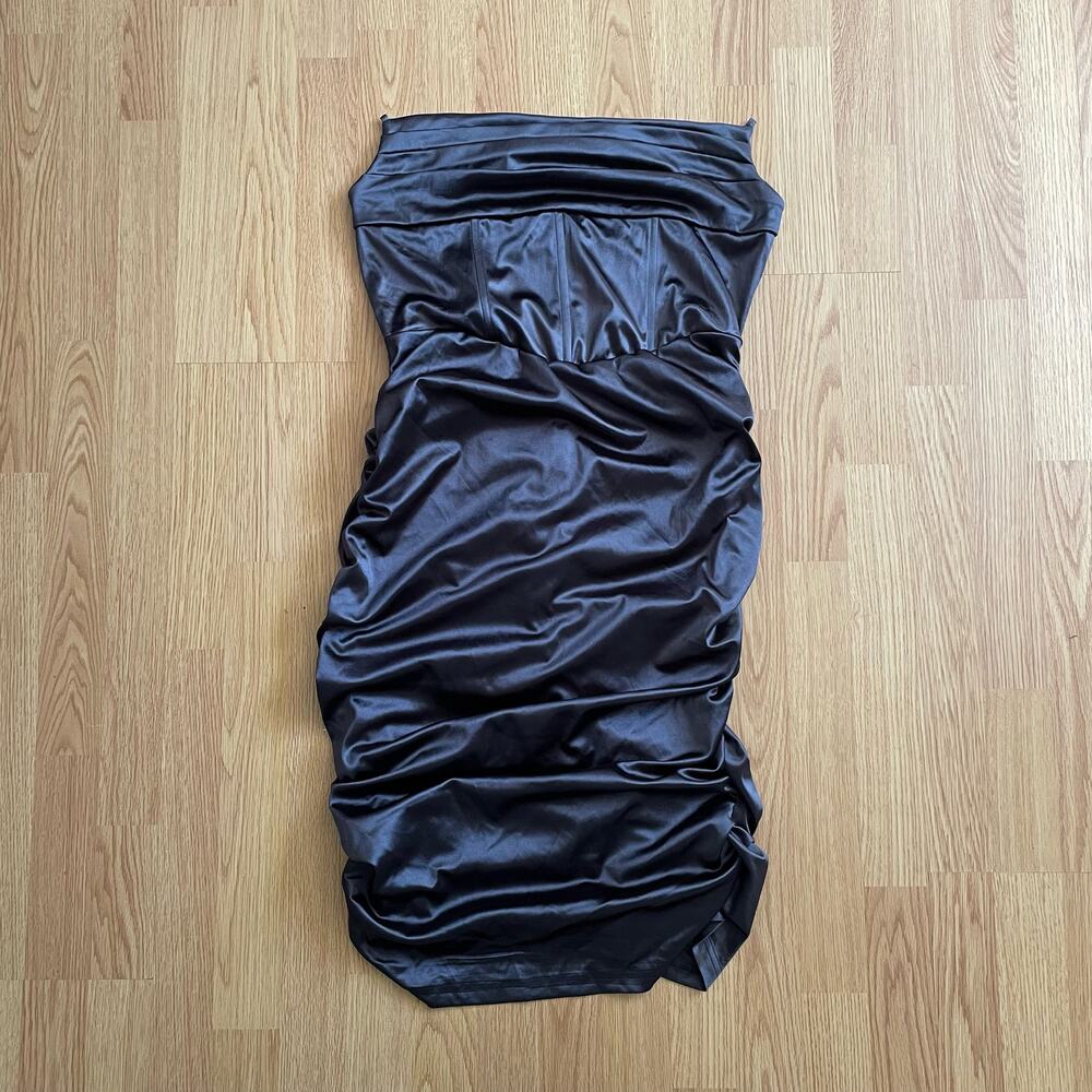 Black satin dress